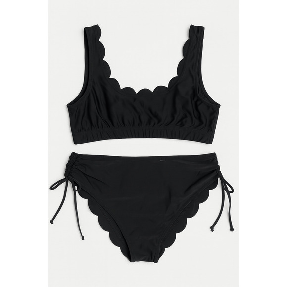 SHEIN Scalloped Black Bikini Set – Size 0XL - Picture 1 of 8